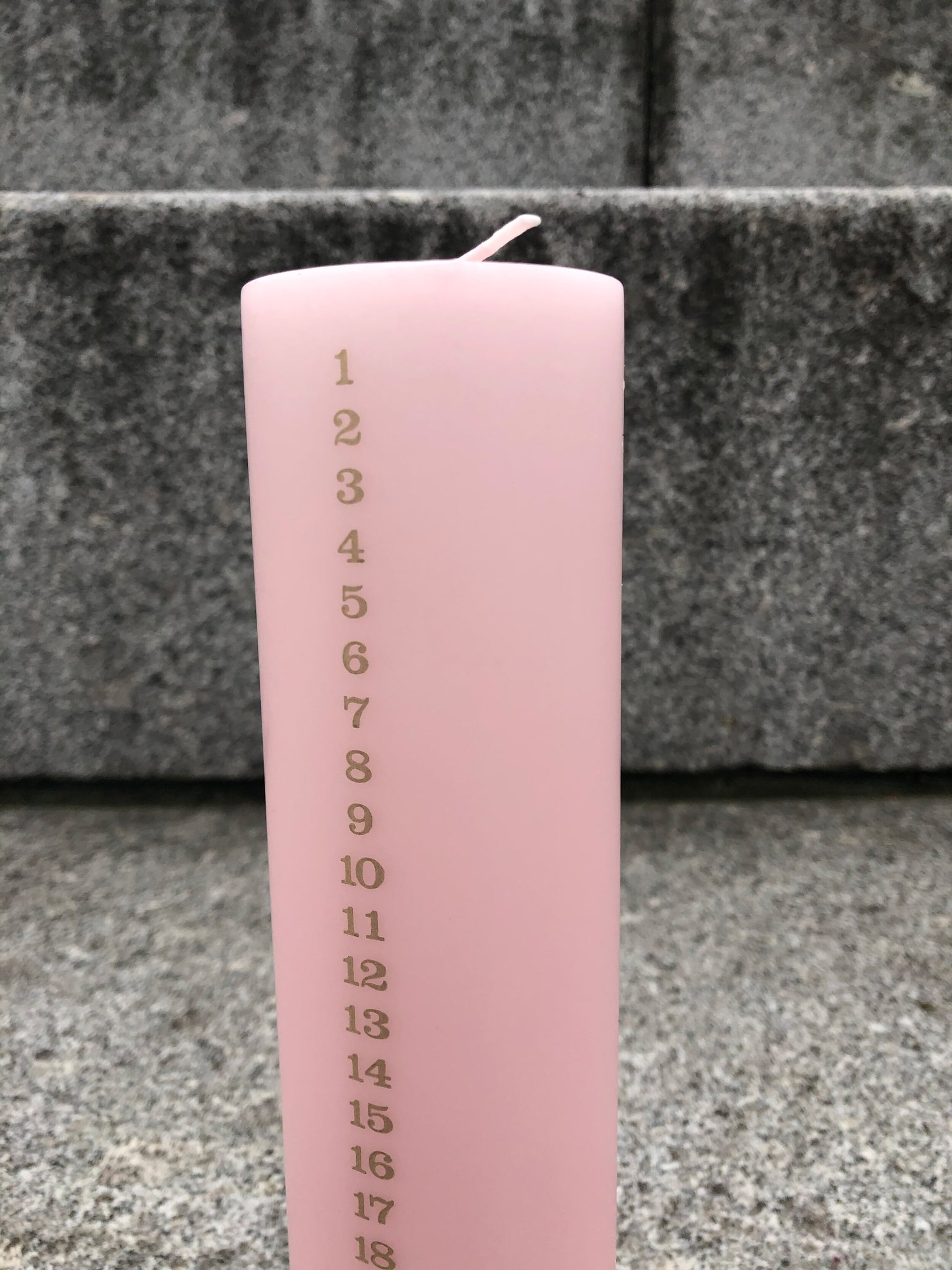 Large Pink Christmas Countdown Candle