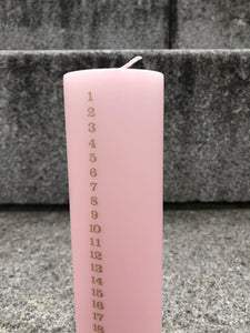 Large Pink Christmas Countdown Candle