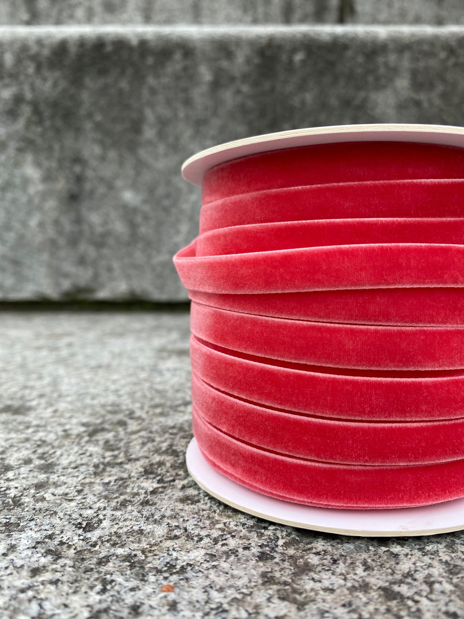 Coral Velvet Ribbon