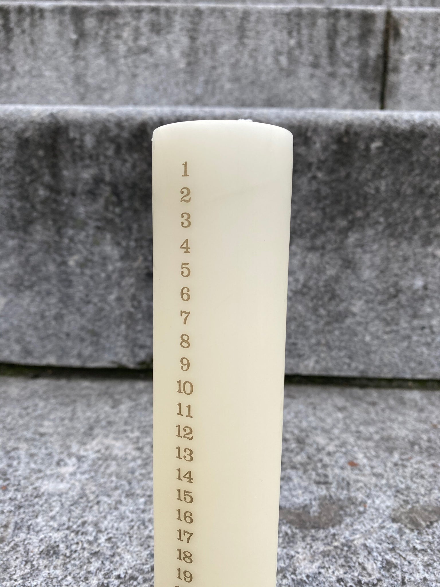 Small White Christmas Countdown Candle