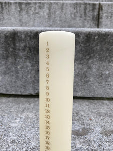 Small White Christmas Countdown Candle